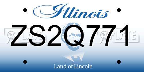 ZS2Q771 Illinois License Plate