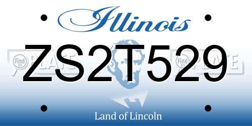 ZS2T529 Illinois License Plate