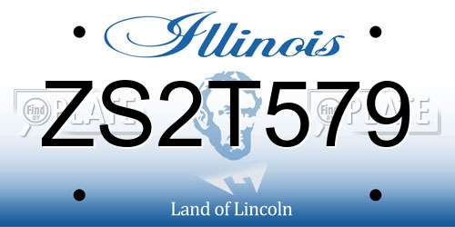 ZS2T579 Illinois License Plate