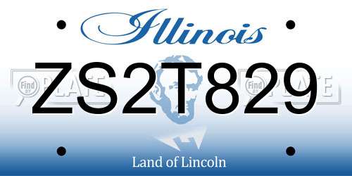 ZS2T829 Illinois License Plate
