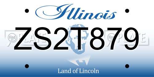 ZS2T879 Illinois License Plate