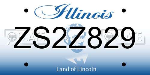 ZS2Z829 Illinois License Plate