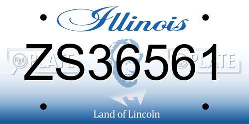 ZS36561 Illinois License Plate