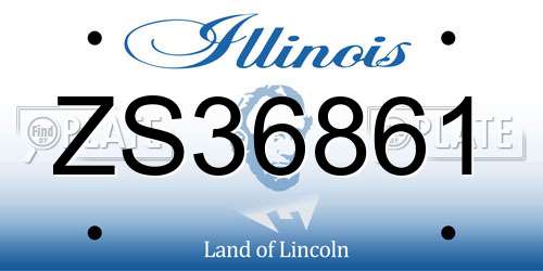 ZS36861 Illinois License Plate