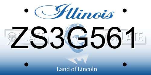 ZS3G561 Illinois License Plate