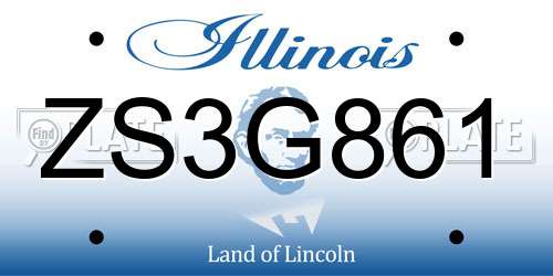ZS3G861 Illinois License Plate