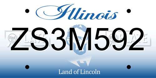 ZS3M592 Illinois License Plate