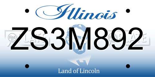 ZS3M892 Illinois License Plate
