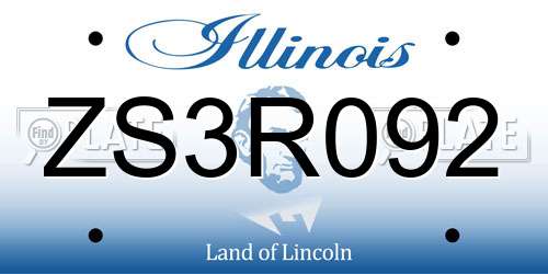 ZS3R092 Illinois License Plate