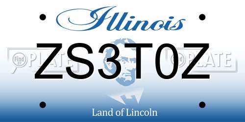 ZS3T0Z Illinois License Plate