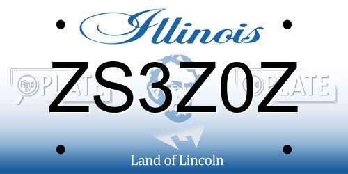ZS3Z0Z Illinois License Plate