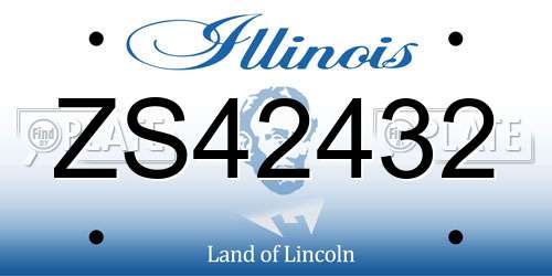 ZS42432 Illinois License Plate