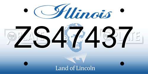 ZS47437 Illinois License Plate