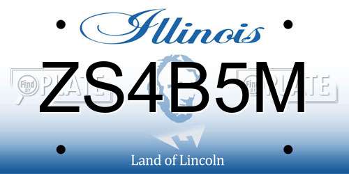 ZS4B5M Illinois License Plate