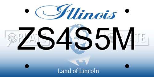 ZS4S5M Illinois License Plate