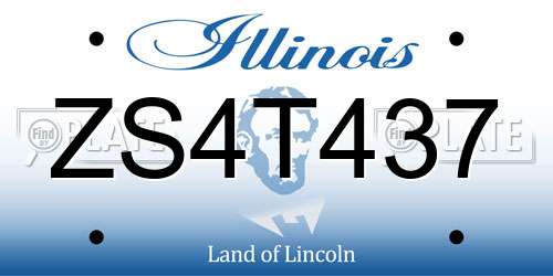 ZS4T437 Illinois License Plate