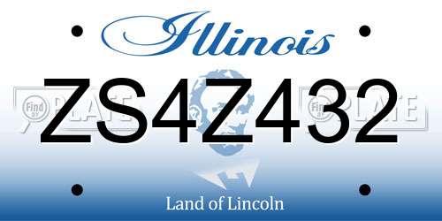 ZS4Z432 Illinois License Plate