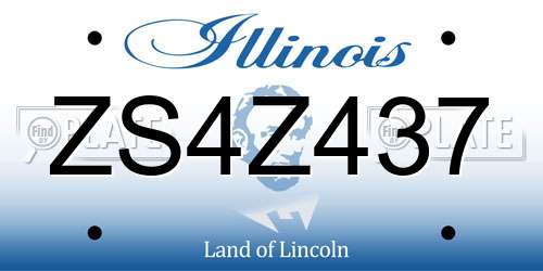 ZS4Z437 Illinois License Plate