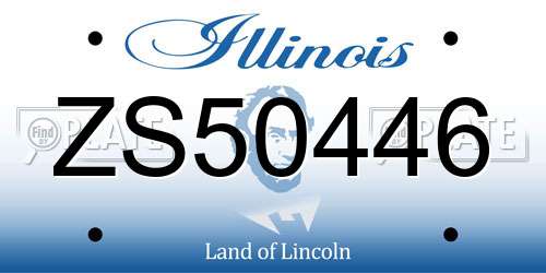 ZS50446 Illinois License Plate