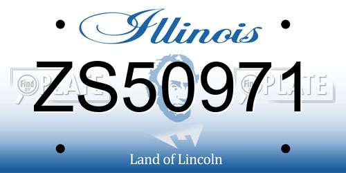 ZS50971 Illinois License Plate