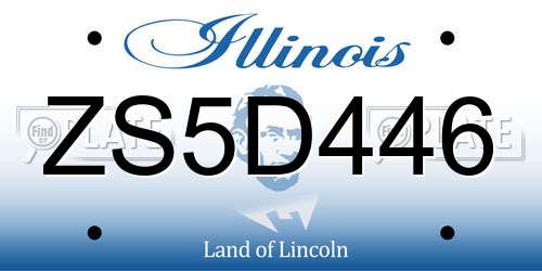 ZS5D446 Illinois License Plate