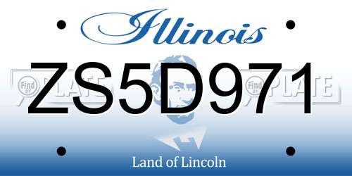 ZS5D971 Illinois License Plate