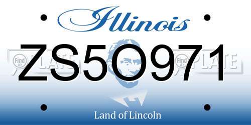 ZS5O971 Illinois License Plate