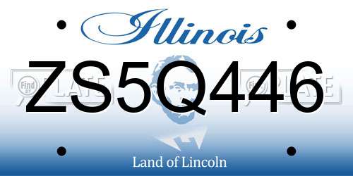 ZS5Q446 Illinois License Plate