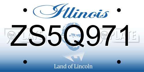ZS5Q971 Illinois License Plate