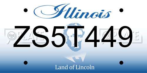 ZS5T449 Illinois License Plate