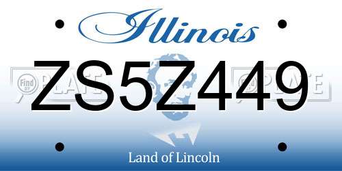 ZS5Z449 Illinois License Plate