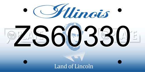 ZS60330 Illinois License Plate