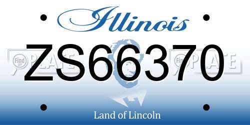 ZS66370 Illinois License Plate