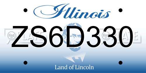ZS6D330 Illinois License Plate