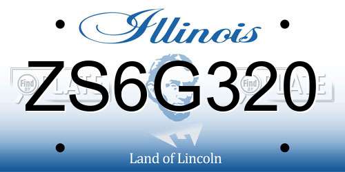 ZS6G320 Illinois License Plate