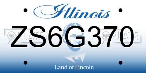ZS6G370 Illinois License Plate
