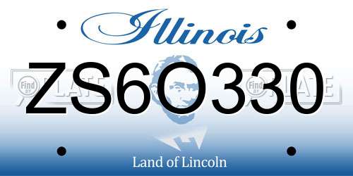 ZS6O330 Illinois License Plate