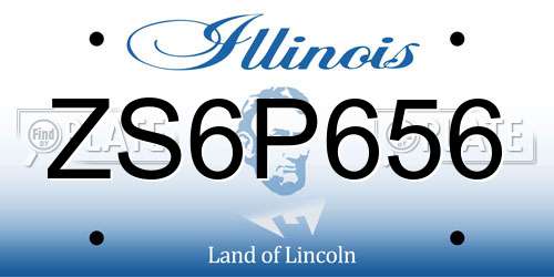ZS6P656 Illinois License Plate