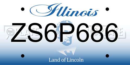ZS6P686 Illinois License Plate