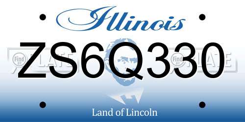 ZS6Q330 Illinois License Plate