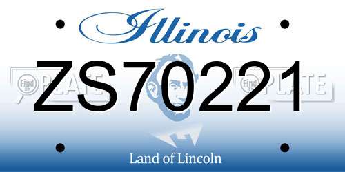 ZS70221 Illinois License Plate