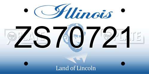 ZS70721 Illinois License Plate