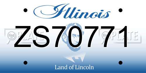 ZS70771 Illinois License Plate