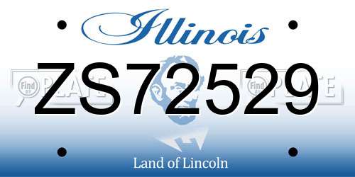 ZS72529 Illinois License Plate