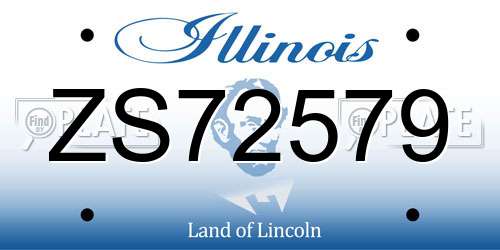 ZS72579 Illinois License Plate