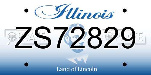 ZS72829 Illinois License Plate