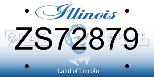 ZS72879 Illinois License Plate