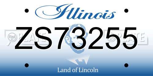 ZS73255 Illinois License Plate