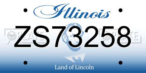 ZS73258 Illinois License Plate