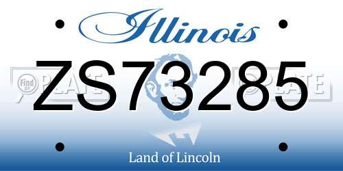 ZS73285 Illinois License Plate